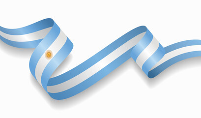 Argentinian flag wavy abstract background. Vector illustration.