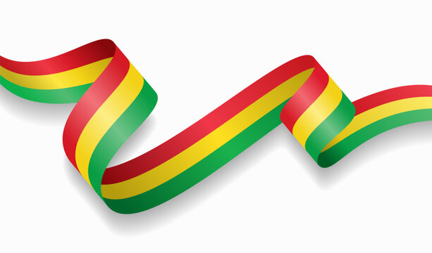 Bolivian flag wavy abstract background. Vector illustration.
