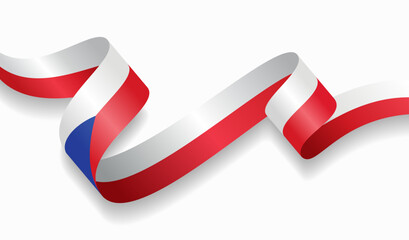 Obraz premium Czech flag wavy abstract background. Vector illustration.