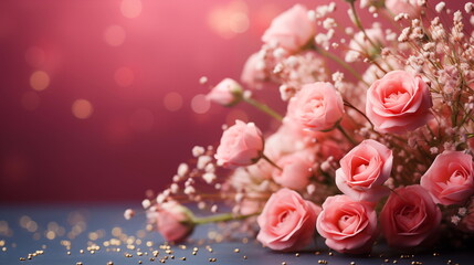 Flower pink background