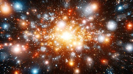 Fototapeta premium Starry space explosion, cosmic energy, vast galaxy