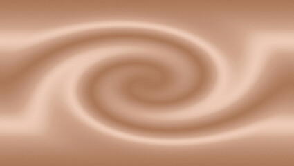 Abstract background reminiscent of smooth texture of cream, cocoa, gel, liquid in beige and brown with a swirl