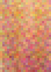 Abstract Pixel Mosaic: Warm Hues: A captivating abstract image composed of a myriad of small, warm-toned squares, creating a pixelated mosaic effect with subtle color variations and textures.