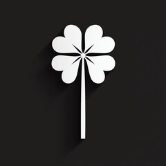 Obraz premium Modern clover icon, sleek and minimalist with clean lines and contemporary style