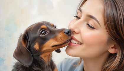 portrait of a woman with her dog