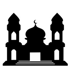 black mosque vector isolated background. Islamic theme. mosque silhouette vector design. mosque background vector. vector eps