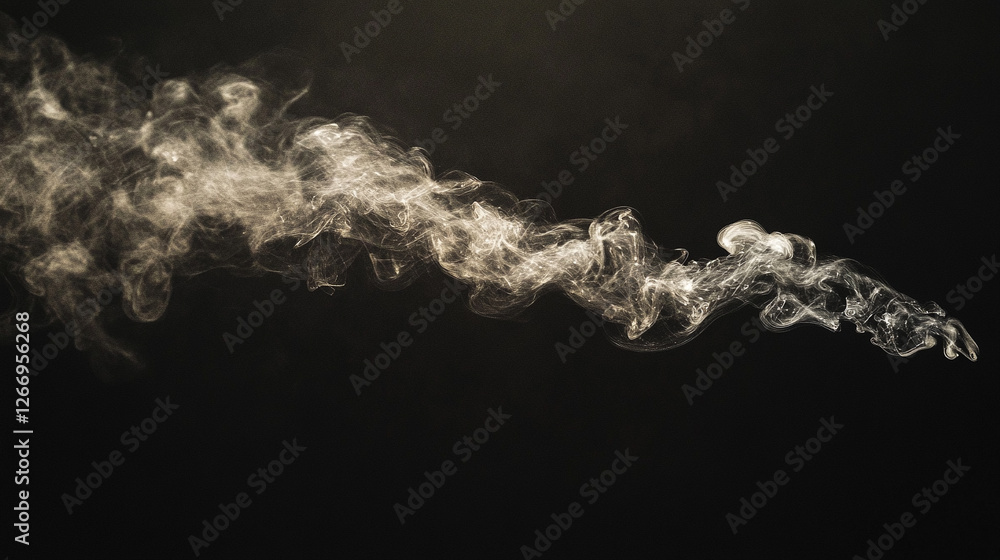 Poster swirling smoke creating artistic patterns against a dark background