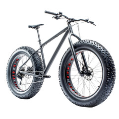 Naklejka premium sleek fat bike with oversized tires, designed for off road adventures and rugged terrains. sturdy frame and unique wheel design enhance stability and performance
