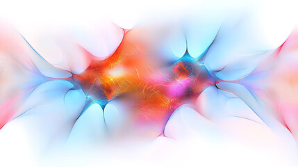 Obraz premium AI-generated artwork, a detailed painting with vibrant colors. Colorful Abstract Background with Flowing Shapes and Light