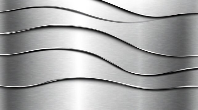 Abstract Silver Waves Metal Texture Background. AI Generated