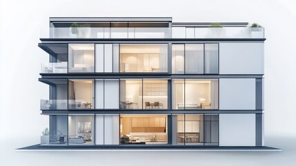 A large building with a lot of windows