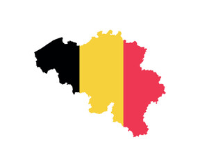 Obraz premium Belgium Map vector icon. Map of Belgium in Flag colors. 