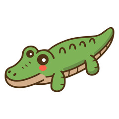 cute crocodile toy for kids animal flat color vector illustration template design