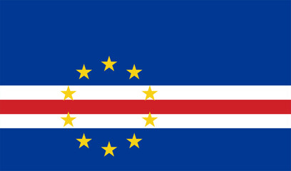 The flag of Cape Verde, with accurate proportions and official colors. Vector image.