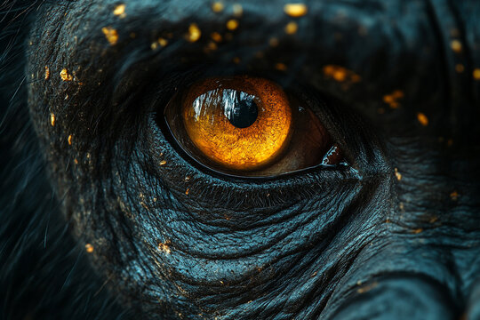 A Close Up Of A Gorillas Golden Eye