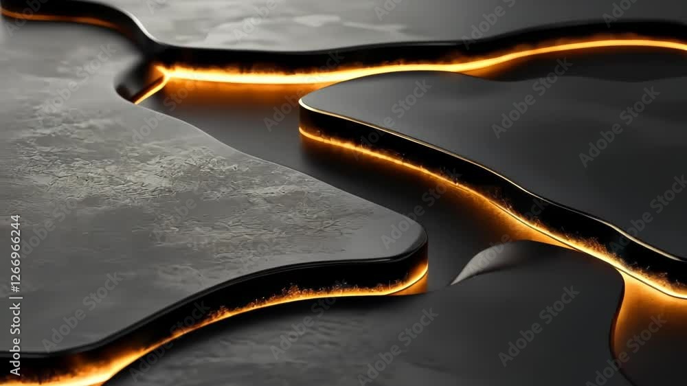 Poster flowing streams of luminous heat across a dark surface create a mesmerizing visual experience at twi