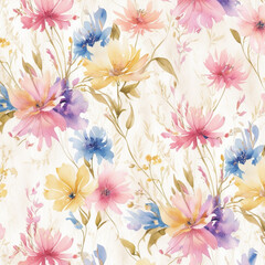Trendy Floral pattern in the many kind of flowers. Tropical botanical . Seamless vector texture. Elegant template for fashion prints. Printing with in hand drawn style on white background.
