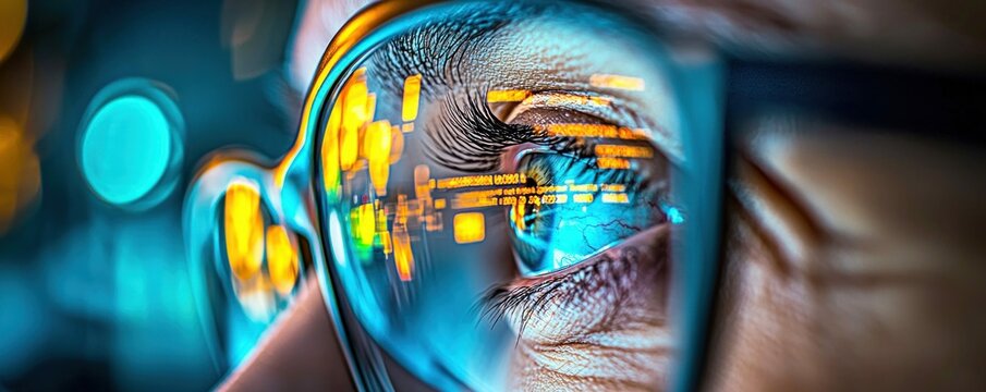 Reflection of Computer Code in Glasses