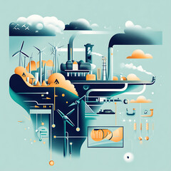 Environmental Benefits of Ocean Thermal Energy Conversion Visualization, light background