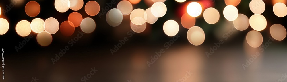 Poster blurred background with colorful bokeh lights creating a dreamy atmosphere for celebrations and even