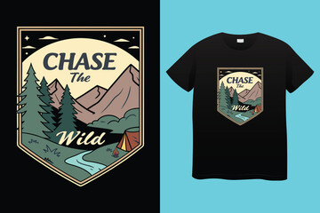 Camping t shirt design vector file. Mountain camping t shirt. Gift t-shirt for men.