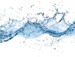 Blue Water Crown Splash with Droplets in Motion Frozen Against a Black Background, Capturing the Beauty of Liquid Dynamics in High-Speed Photography