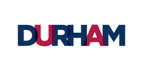 Durham, North Carolina, USA typography slogan design. America logo with graphic city lettering for print and web.