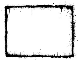 Grunge style frames are black on a white background