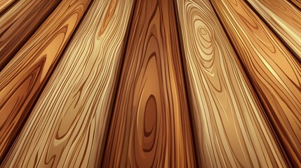 Warm brown wood planks converge dynamically creating a rich textured background. AI Generated
