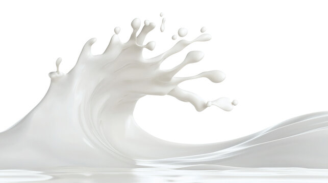milk splash with cream, yogurt, and white liquid wave isolated on background