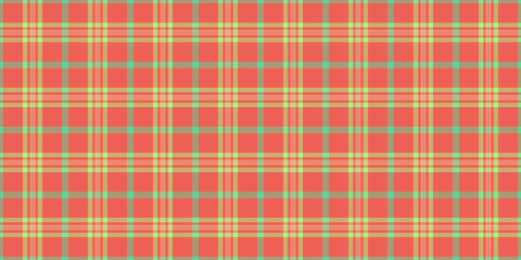 Sparse fabric vector pattern, manufacturing seamless check texture. Brand tartan textile plaid background in amber and red colors.