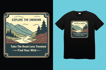 Adventure t-shirt design for outdoor camping