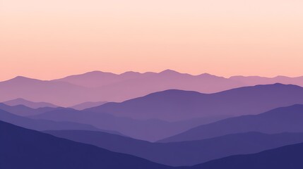Fototapeta premium Serene Purple Mountain Range at Sunset