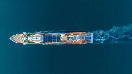 Cruise Ship, Cruise Liners beautiful white cruise ship above luxury cruise in the ocean sea concept exclusive tourism travel on holiday take a vacation time on summer. © Yellow Boat