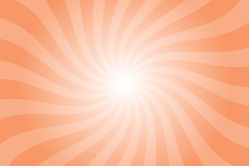 Obraz premium Abstract orange background with rays retro starburst rays. Atomic tangerine orange sunburst background vector illustration pattern beam rays. Spiral radial striped backdrop. Vector illustration.