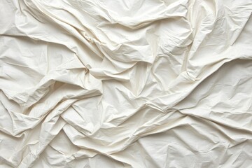 Obraz premium Wrinkled white fabric, crumpled texture for backgrounds or design elements