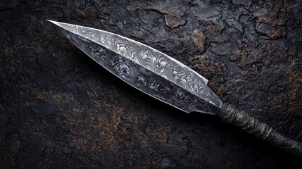 Intricate Spearhead Against Dark Textured Background