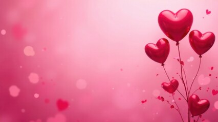 Happy Valentine Day Poster Design in Pink Background Theme. Banner for Valentine Day. Place for the text. Romantic background