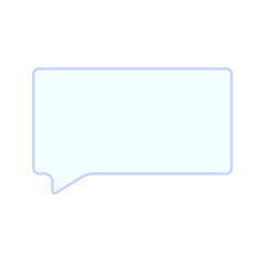 長方形の青の吹き出し　グラフィック素材