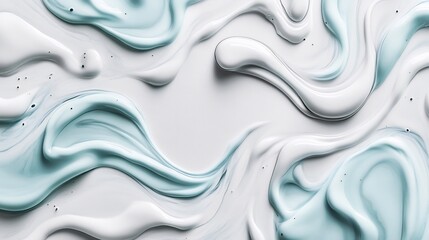 Fototapeta premium Swirling pastel blue and white cream texture abstract background. AI Generated