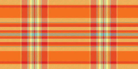 Glamour texture pattern seamless, folded textile fabric plaid. Manufacture check tartan background vector in orange and khaki colors.