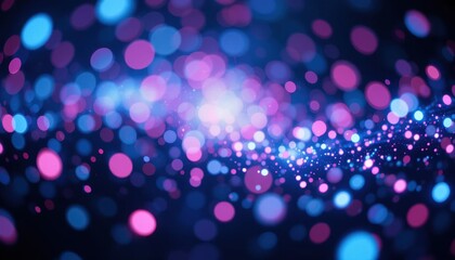 Vibrant neon bokeh background with pink and blue glow