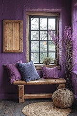 purple rustic interior