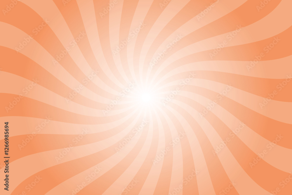 Poster Abstract orange background with rays retro starburst rays. Creamsicle orange sunburst background vector illustration pattern beam rays. Spiral radial striped backdrop. Vector illustration.