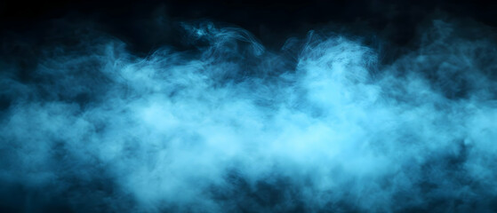Obraz premium Blue smoke, dark background, design