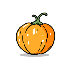 Pumpkin Hand drawn doodles with lettering in vector. Vector Clip Art