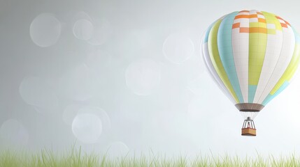 Obraz premium Colorful Hot Air Balloon Over Soft Background