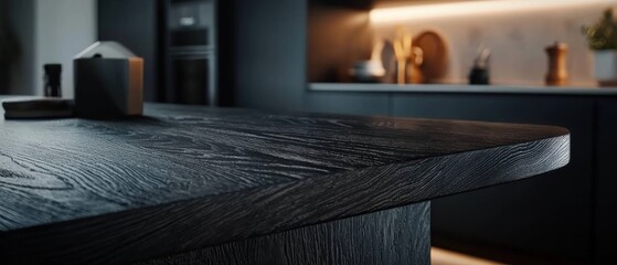 Dark Wood Kitchen Countertop Detail
