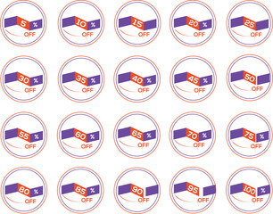 Discount Icon Set – Purple Version