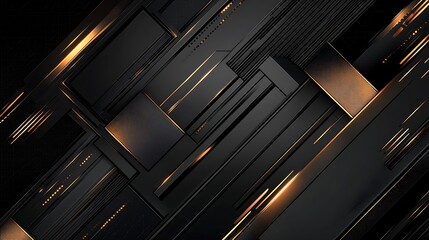 Obraz premium Sharp lines, geometric block patterns, and metallic steel textures combine to create a futuristic, industrial-inspired AI-generated design with a sophisticated, dark theme.